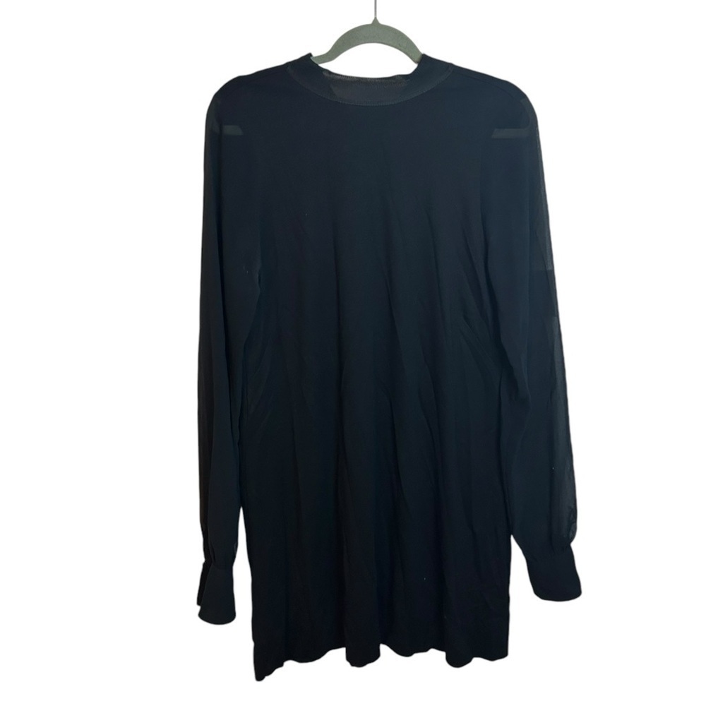 Zara Black Sheer Long Sleeve Tie Back Shift Dress